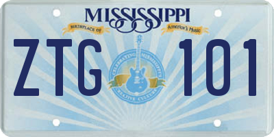 MS license plate ZTG101