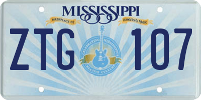 MS license plate ZTG107