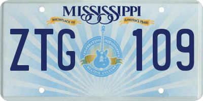 MS license plate ZTG109