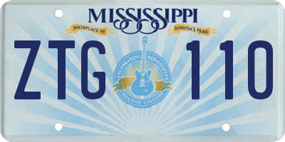 MS license plate ZTG110
