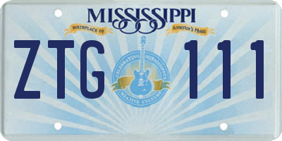MS license plate ZTG111