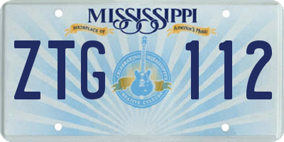 MS license plate ZTG112