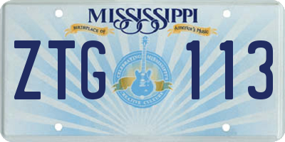 MS license plate ZTG113