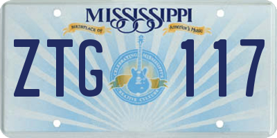 MS license plate ZTG117