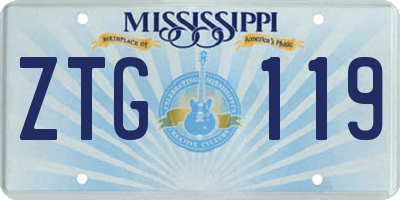 MS license plate ZTG119