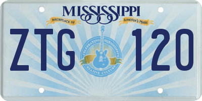 MS license plate ZTG120