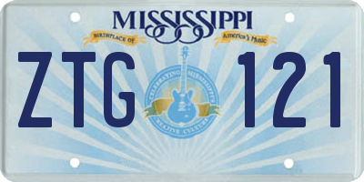 MS license plate ZTG121