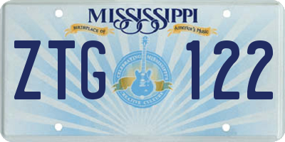 MS license plate ZTG122
