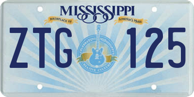 MS license plate ZTG125
