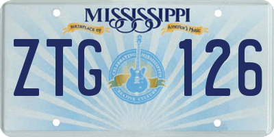 MS license plate ZTG126