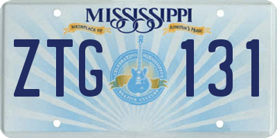 MS license plate ZTG131