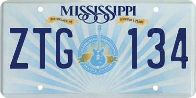 MS license plate ZTG134