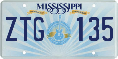 MS license plate ZTG135