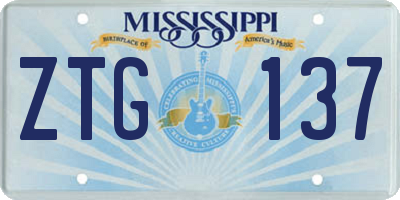 MS license plate ZTG137