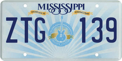 MS license plate ZTG139