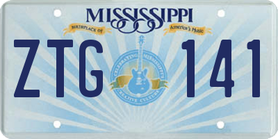 MS license plate ZTG141