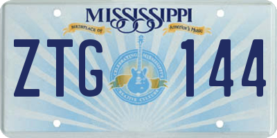 MS license plate ZTG144