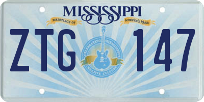 MS license plate ZTG147