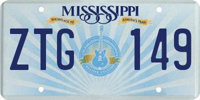 MS license plate ZTG149