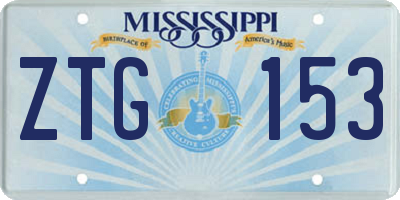 MS license plate ZTG153