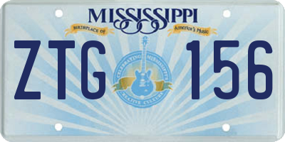 MS license plate ZTG156
