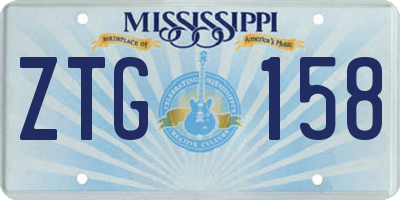 MS license plate ZTG158