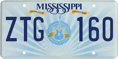 MS license plate ZTG160