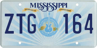 MS license plate ZTG164