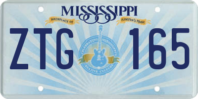 MS license plate ZTG165