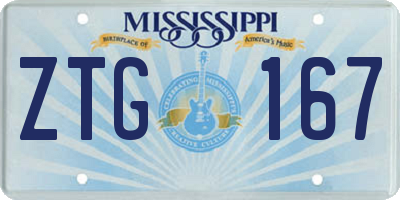 MS license plate ZTG167
