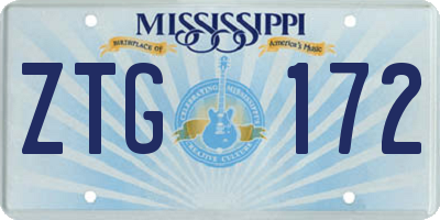 MS license plate ZTG172