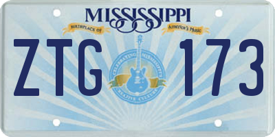 MS license plate ZTG173
