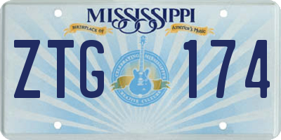 MS license plate ZTG174
