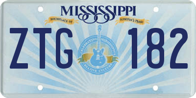 MS license plate ZTG182