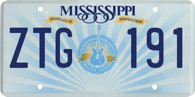 MS license plate ZTG191