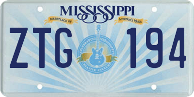 MS license plate ZTG194
