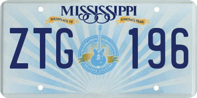 MS license plate ZTG196