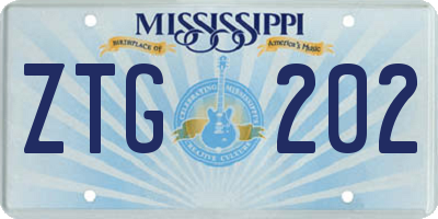 MS license plate ZTG202