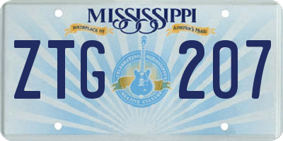 MS license plate ZTG207