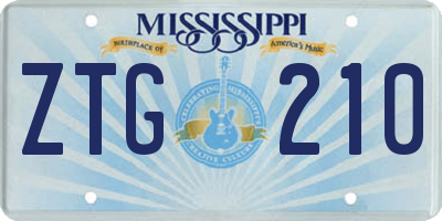 MS license plate ZTG210
