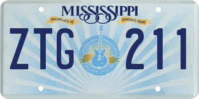 MS license plate ZTG211
