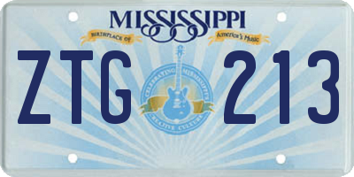 MS license plate ZTG213