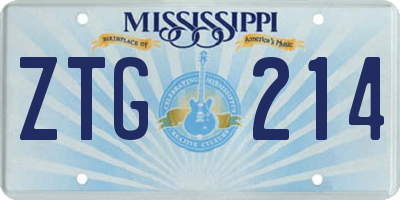 MS license plate ZTG214