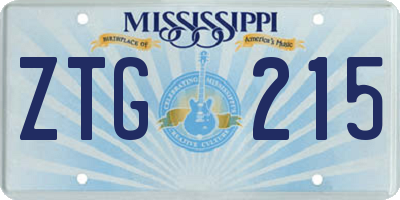 MS license plate ZTG215