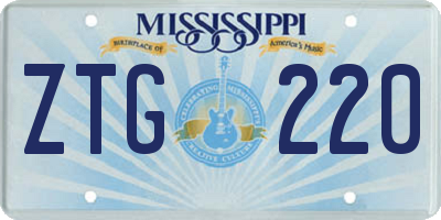 MS license plate ZTG220
