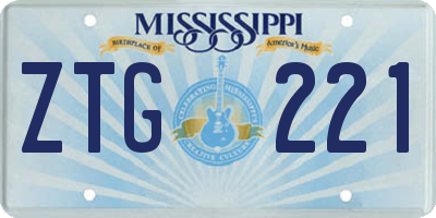 MS license plate ZTG221