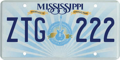 MS license plate ZTG222