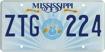 MS license plate ZTG224