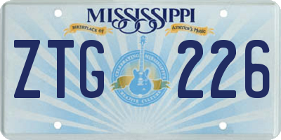 MS license plate ZTG226