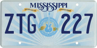 MS license plate ZTG227